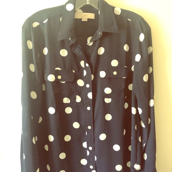 LOFT Tops - Polka-dot Utility Blouse